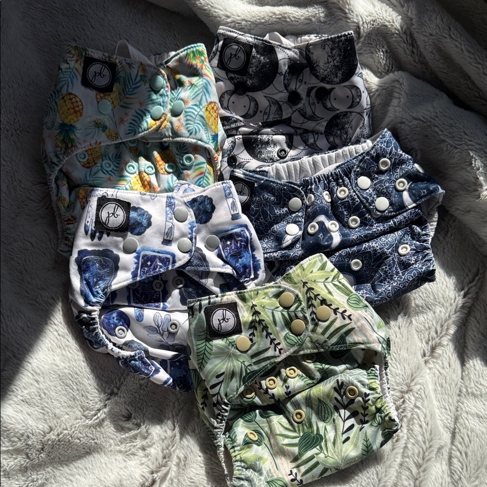 Adjustable Reusable AWJ Cloth Diaper Bundle of 5